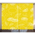 thumbnail image 1 of Ambesonne Yellow and White Curtains 2 Panel Set, Juicy Lemons Print, 108" x 84", undefined, 1 of 3
