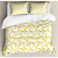 thumbnail image 1 of Ambesonne Yellow and White Duvet Cover Set, Cartoon Banana, King, Yellow White, 1 of 3