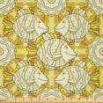 thumbnail image 1 of Ambesonne Yellow and White Fabric by the Yard Microfiber, Striped Fishes, 1 Yard, Marigold Beige Yellow, 1 of 1