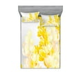 thumbnail image 1 of Ambesonne Yellow and White Fitted Sheet & Pillow Sham Set, Wild Flowers, King, Yellow White, 1 of 2