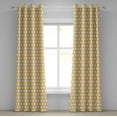 thumbnail image 1 of Ambesonne Yellow and White Grommet Curtain, Retro Stars, 50" x 72", Apricot Cream, 1 of 6