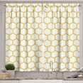 thumbnail image 1 of Ambesonne Yellow and White Kitchen Curtains, Hexagonal Comb, 55"x39", Yellow White, 1 of 3