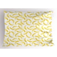 thumbnail image 1 of Ambesonne Yellow and White Pillow Sham, Cartoon Banana, 26" X 20", Yellow White, 1 of 2
