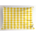 thumbnail image 1 of Ambesonne Yellow and White Pillow Sham, Country Picnic, 26" X 20", Yellow White, 1 of 2