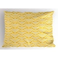 thumbnail image 1 of Ambesonne Yellow and White Pillow Sham, Ocean Waves, 36" X 20", Marigold White, 1 of 2