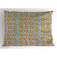 thumbnail image 1 of Ambesonne Yellow and White Pillow Sham, Sketch Daisies, 26" X 20", Pale Blue Marigold White, 1 of 2