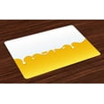 thumbnail image 1 of Ambesonne Yellow and White Place Mats Set of 4, Dripping Shapes, Standard Size, Yellow White, 1 of 4