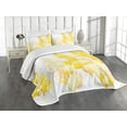 thumbnail image 1 of Ambesonne Yellow and White Quilted Bedspread Set 3 Pcs, Wild Flowers, Queen Size, Yellow White, 1 of 5