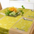 thumbnail image 1 of Ambesonne Yellow and White Table Runner & Placemats, Lemon Design, Placemat 4 pcs + Runner 14"x72", Yellow White, 1 of 2