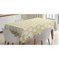 thumbnail image 1 of Ambesonne Yellow and White Tablecloth Rectangular Table Cover, Hexagonal Comb, 60"x90", Yellow White, 1 of 4