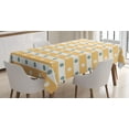 thumbnail image 1 of Ambesonne Yellow and White Tablecloth Rectangular Table Cover, Stripes Dots, 60"x84", Almond Green Apricot, 1 of 3