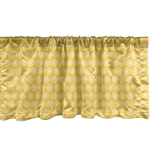 Ambesonne Yellow and White Window Valance, Shabby Blossom, 54" X 18", Marigold White