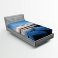 thumbnail image 1 of Ambesonne Yellowstone Fitted Sheet, Lake Forest Nature, Twin XL Size, Blue Orange, 1 of 3