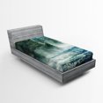 thumbnail image 1 of Ambesonne Yellowstone Fitted Sheet, River Trees Nature, Twin Size, Green Blue, 1 of 2