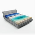 thumbnail image 1 of Ambesonne Yellowstone Fitted Sheet, Spring Hot Volcano, Full Size, Turquoise Blue, 1 of 2
