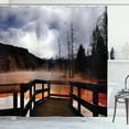 thumbnail image 1 of Ambesonne Yellowstone Shower Curtain, Hot Spring Scenery, 69"Wx84"L, Orange Brown, 1 of 5