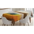 thumbnail image 1 of Ambesonne Yellowstone Tablecloth Rectangular Table Cover, Morning Pool Park, 52"x70", Orange Brown, 1 of 3