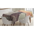 thumbnail image 1 of Ambesonne Yellowstone Tablecloth Rectangular Table Cover, Pathway Deck Park, 52"x70", Orange, 1 of 4