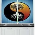 thumbnail image 1 of Ambesonne Yin Yang Kitchen Curtains, Abstract Tree and Root, 55"x39", Multicolor, 1 of 2