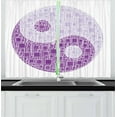 thumbnail image 1 of Ambesonne Yin Yang Kitchen Curtains, Graphic Yin Yang Tile, 55"x39", Violet and Pale Mauve, 1 of 2