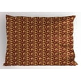 thumbnail image 1 of Ambesonne Yin Yang Pillow Sham, Triple Circular Form, 36" X 20", Sand Brown and Ruby, 1 of 2