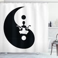 thumbnail image 1 of Ambesonne Yin Yang Shower Curtain, Silhouette Lotus Pose, 69"Wx84"L, Black and White, 1 of 3