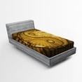 thumbnail image 1 of Ambesonne Ying Yang Fitted Sheet, Industrial Design, Twin Size, Brown Pale Brown, 1 of 2