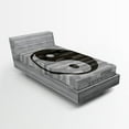 thumbnail image 1 of Ambesonne Ying Yang Fitted Sheet, Rustic Modern Style, Twin Size, Black Grey, 1 of 2