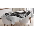 thumbnail image 1 of Ambesonne Ying Yang Tablecloth Rectangular Table Cover, Stars Moon Night Sky, 60"x84", Black and White, 1 of 4