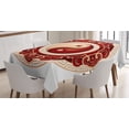 thumbnail image 1 of Ambesonne Ying Yang Tablecloth Rectangular Table Cover, Traditional Cultural, 52"x70", Maroon Cream White, 1 of 4