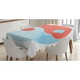 thumbnail image 1 of Ambesonne Ying Yang Tablecloth Rectangular Table Cover, Watercolor, 52"x70", Red Blue White, 1 of 4
