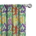 thumbnail image 1 of Ambesonne Yoga Curtains, Colorful Poses Eastern Asia, Pair of 28"x84", Multicolor, 1 of 5