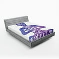 thumbnail image 1 of Ambesonne Yoga Fitted Sheet 2 Pcs Set, Female Silhouette Words, King, Violet and White, 1 of 3