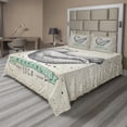thumbnail image 1 of Ambesonne Yoga Fitted & Top Sheet Set with Shams, Meditating Bear Calm Life, Cream Black Green, 1 of 4