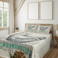 thumbnail image 1 of Ambesonne Yoga Fitted & Top Sheet Set with Shams, Meditating Bear Calm Life, Cream Black Green, 1 of 4
