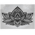 thumbnail image 1 of Ambesonne Yoga Jigsaw Puzzle Durable Cardboard, Lotus Flower Tattoo Art, 1000 pcs, Black and Grey, 1 of 5