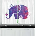 thumbnail image 1 of Ambesonne Yoga Kitchen Curtains, Heart, 55"x39", Pink Blue and Vermilion, 1 of 2