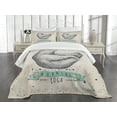 thumbnail image 1 of Ambesonne Yoga Quilted Bedspread Set 3 Pcs, Meditating Bear Calm Life, Queen Size, Cream Black Green, 1 of 3