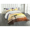 thumbnail image 1 of Ambesonne Yoga Quilted Bedspread Set 3 Pcs, Warrior Pose Majestic Sky, Queen Size, Multicolor, 1 of 5