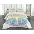 thumbnail image 1 of Ambesonne Yoga Quilted Bedspread Set 3 Pcs, Woman in Balance Mandala, King Size, Multicolor, 1 of 5