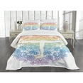 thumbnail image 1 of Ambesonne Yoga Quilted Bedspread Set 3 Pcs, Woman in Balance Mandala, Queen Size, Multicolor, 1 of 5