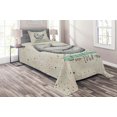 thumbnail image 1 of Ambesonne Yoga Quilted Coverlet 2 Pcs, Meditating Bear Calm Life, Twin Size, Cream Black Green, 1 of 2