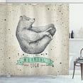 thumbnail image 1 of Ambesonne Yoga Shower Curtain, Meditating Bear Calm Life, 69"Wx84"L, Cream Black Green, 1 of 5