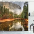 thumbnail image 1 of Ambesonne Yosemite Shower Curtain, River in Morning View, 69"Wx75"L, Green, 1 of 5