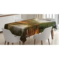 thumbnail image 1 of Ambesonne Yosemite Tablecloth Rectangular Table Cover, River in Morning View, 60"x90", Green, 1 of 4