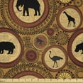 thumbnail image 1 of Ambesonne Zambia Fabric by the Yard Microfiber, African Animals Ethnic Style, 10 Yards, Cinnamon Ginger and Black, 1 of 2