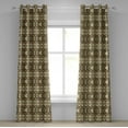 thumbnail image 1 of Ambesonne Zambia Grommet Curtain, Folk Jungle Animal Boho, 50" x 108", Dark Brown Orange and Cream, 1 of 6