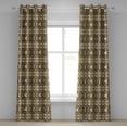 thumbnail image 1 of Ambesonne Zambia Grommet Curtain, Folk Jungle Animal Boho, 50" x 72", Dark Brown Orange and Cream, 1 of 6