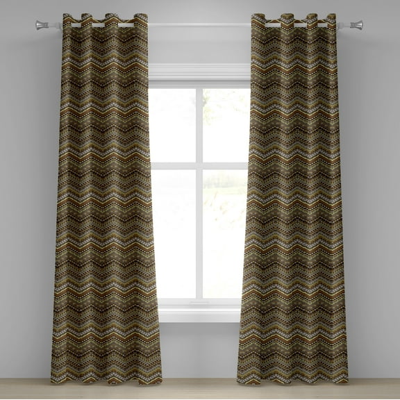 Ambesonne Zambia Grommet Curtain, Style Tribal, 50" x 84", Pale Caramel Yellow