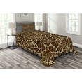 thumbnail image 1 of Ambesonne Zambia Quilted Bedspread Set 2 Pcs, Giraffe Skin Pattern, Twin Size, Redwood Pale Yellow, 1 of 3